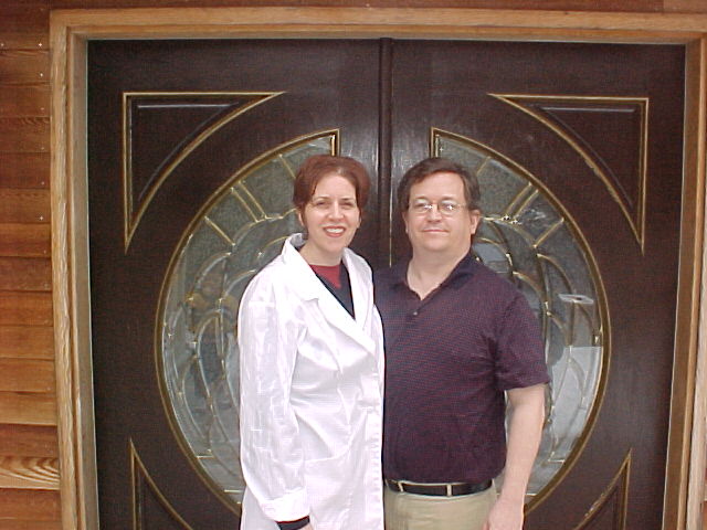 Diane and Mike Ryan at the door of the new "One Body Spa"